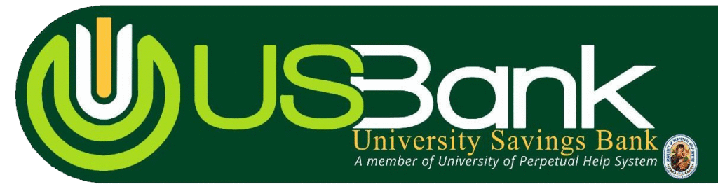 Close-up of a green logo showing the letters "USB" with "University" text underneath on a dark background.
